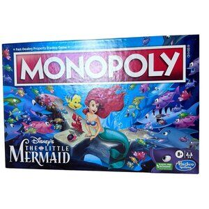 Monopoly Disneys The Little Mermaid Edition 8+‎ Ariel Ursula Eric Sabastian NEW
